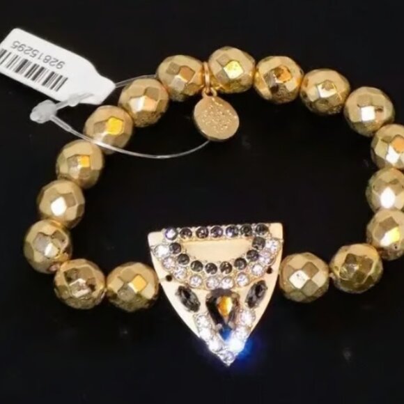 Lot 4 New Signed Jane Marie Metal Bead Bracelets Bundle. Bee Circle & Rhinestone - Picture 8 of 11
